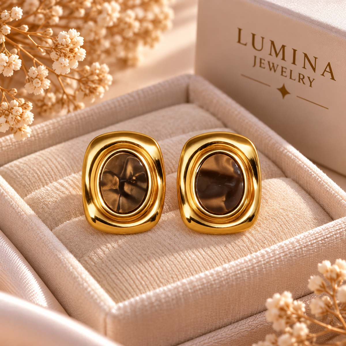 Boucles d’oreilles Camille - Marron