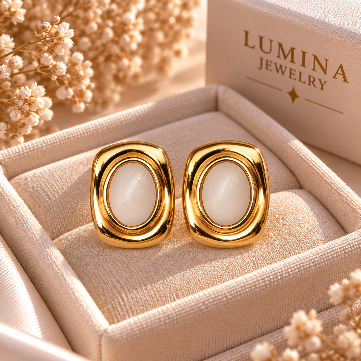 Boucles d’oreilles Camille - Blanches