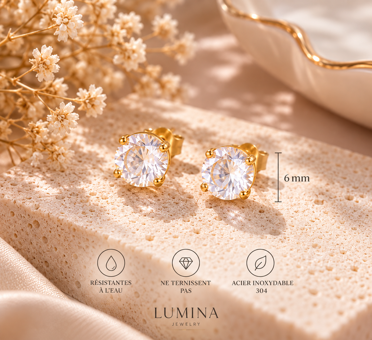 Boucles d’oreilles Ambre